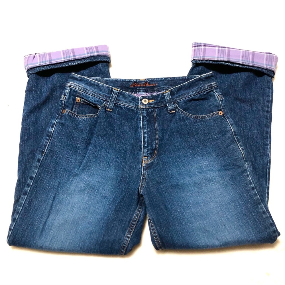 Eddie Bauer Purple Flannel Lined Jeans